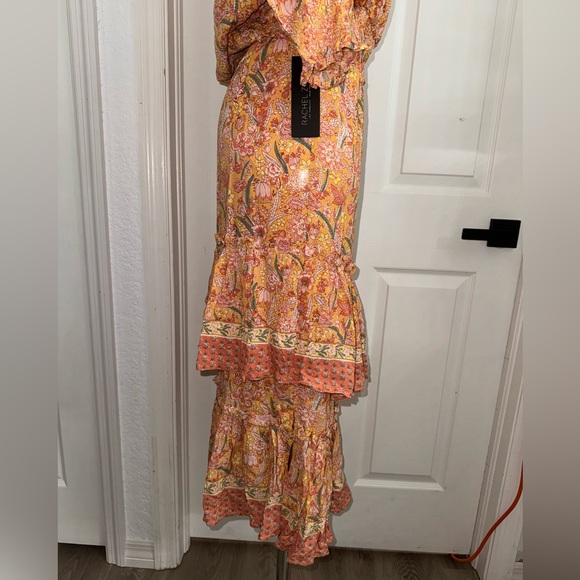 NWT Rachael Zoe maxi skirt set medium skirt small top boho ruffle with slit - Picture 4 of 9